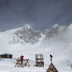 Der Spielplatz war etwas eingeschneit