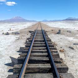 De spoorlijn van Chili naar Uyuni. Wordt één keer per dag gebruikt voor mineralen