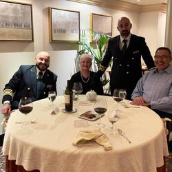 Old and new friends ... dinner in Toscana — Aboard Insignia.
