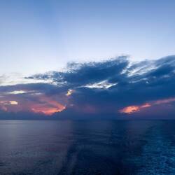 Sunset as we cruise the Arabian Sea — Aboard Insignia.