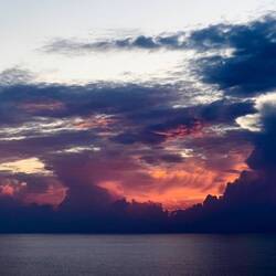Sunset as we cruise the Arabian Sea — Aboard Insignia.
