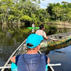 canoeing - incl pushing/pulling the boats as the water got already shallow