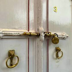 The locking mechanism on the outside of our suite is original!