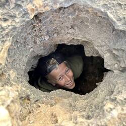 Pick a boo - the cave had tunnels and we could see down into them