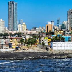 Mumbai skyline ... old and new ... from the causeway — Mumbai, India.