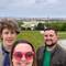 Climbed a hill in the palace grounds, sort-of view of Vienna behind us
