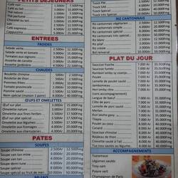 Karte Nachtessen. 4500 Ary ist ca. 1 Euro