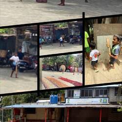 Cricket in the slum .. having fun!