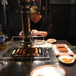 Lambskewers (more chinese than korean) (photo by Jon)