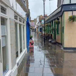 Great street with an amazing pizza place