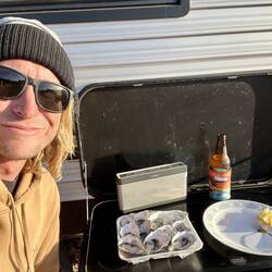 Ceduna gravel pit free camp and Oysters