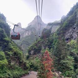 Hoch zum Tianmen Mountain mit einer Schweizer Gondelbahn 👌😄
