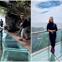 Die Glasbrücke kann unterschiedliche Gefühle hervorrufen 😉 man beachte die Söckchen 🧦😂