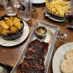 Another dinner of steak and wine!