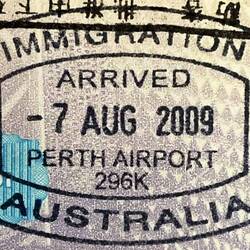 Arrival stamp for PER.