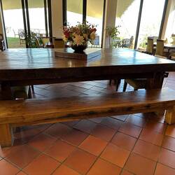The indoor tasting table at Dieu Donné
