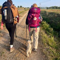 Sally walking with us