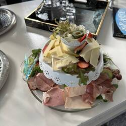 Surprise charcuterie for our 5:00 p.m. drinks get together