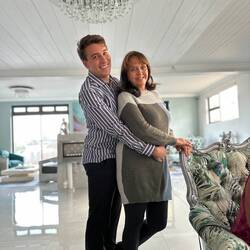 The owner of the Misty Waves Hotel and her son