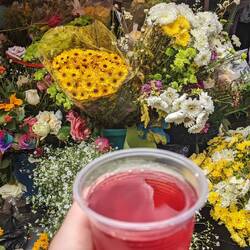 Holy water in the flower market!
