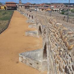 The bridge on the approach to town.