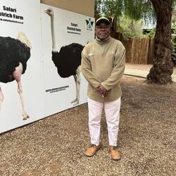 Roger, our guide at the ostrich farm