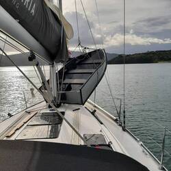 dinghy opened up and lifted