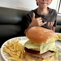 Brax cooked tonight- works burgers