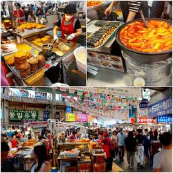 Am Gwangjang Market essen wir uns durch die lokalen Speisen