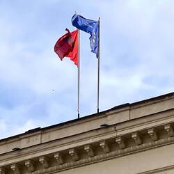 Avec le drapeau de l'Europe !