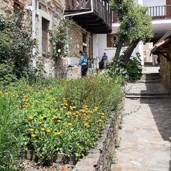 Sinks to do the washing and a herb garden which we can use when cooking our meals