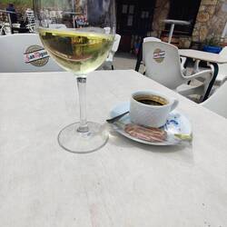 €2.40 for wine and coffee 🙂 In Villafranca Montes de Oca