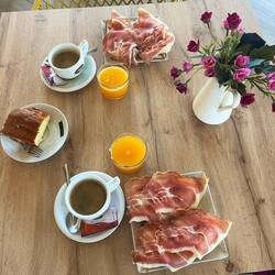 Yummy toast with cheese and Jambon