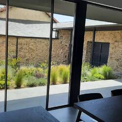 View from inside dining room