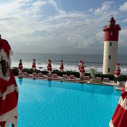 Our view of the ocean at breakfast - glorious!