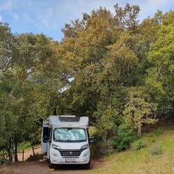 Übernachtungsplatz unter Korkeichen