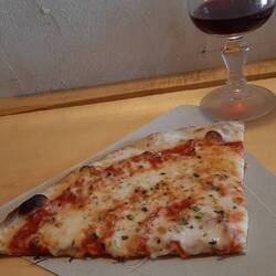 A slice of pizza for lunch