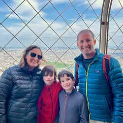 at the top of the Eiffel Tower