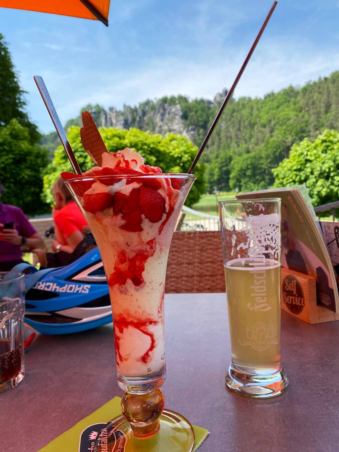 Eis von der sächsischen Eismanufaktur im Eiscafé Basteiblick