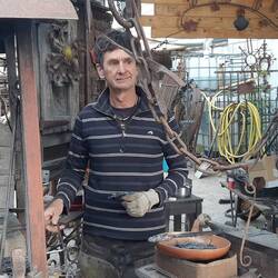 The blacksmith at work.