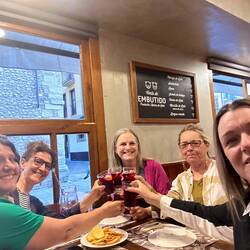 The "Wet Quarter" enjoying sangria and food