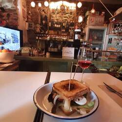 Dinner- a toasted 'vegetable sandwich' which included tuna and egg