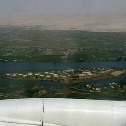 Blick auf unser Hotel Jolie Ville beim Landeanflug