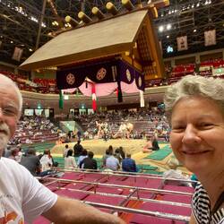 Down in the good seats.