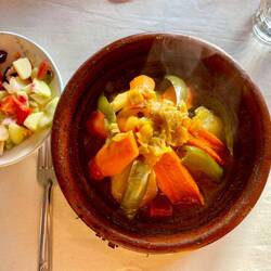 Abendessen Tagine mit Lammfleisch