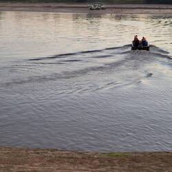 Boat ride across Luangwa River to the park