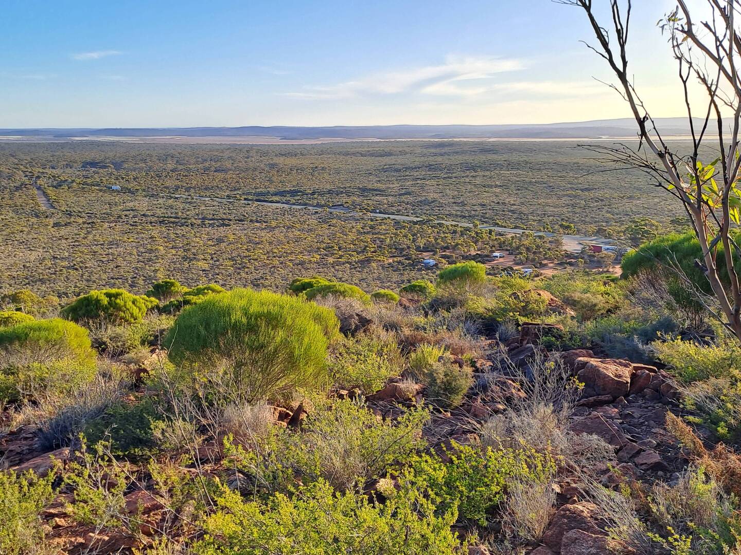 View from top of hill where we camped