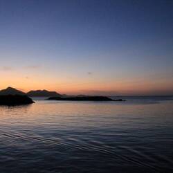 Praslin im Sonnenuntergang