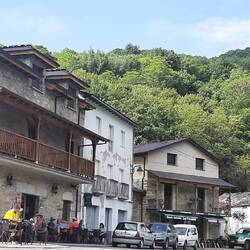 Main street and my albergue for the night