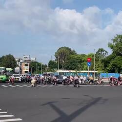 The infamous motorbike traffic — Saigon, Vietnam.